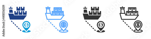 Fob icon set multiple style collection
