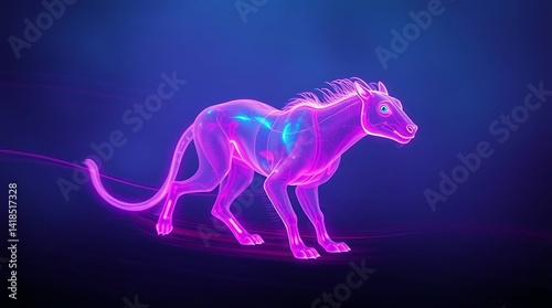 Neon Hyena Running, Digital Anatomy Study.........