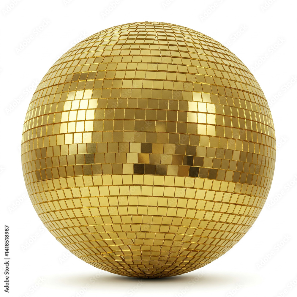 Fototapeta premium golden disco ball isolated