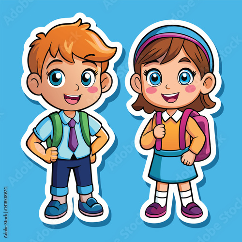 Happy schoolchildren in uniform (1)