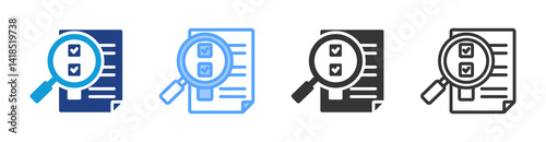 Evaluation icon set multiple style collection