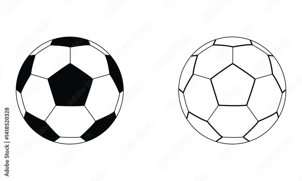 Obraz premium soccer ball icon isolated on background. Soccer symbol, simple. vector illustration