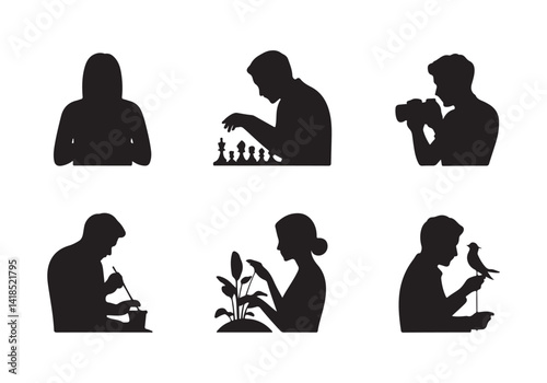 Hobbies and Interests Vector: Chess, Photography, Gardening, and More