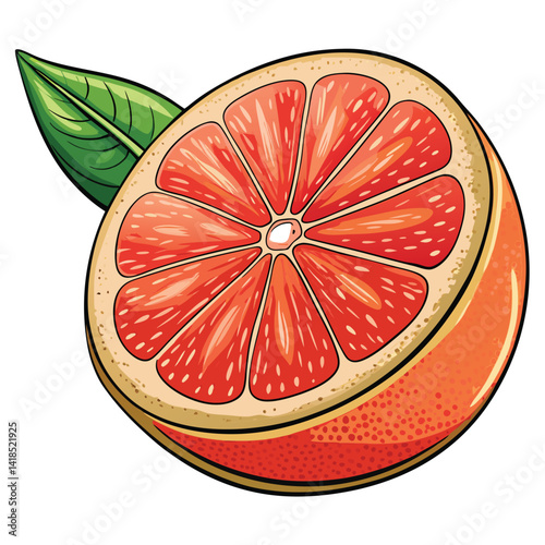 Grapefruit Slice with Leaf (1)