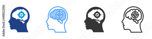 Concentrating icon set multiple style collection