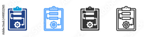 Procedures icon set multiple style collection