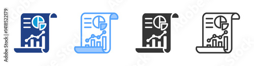 Statistical Inferences icon set multiple style collection