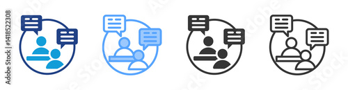 Interviewers icon set multiple style collection