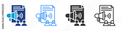 Public Infomation icon set multiple style collection