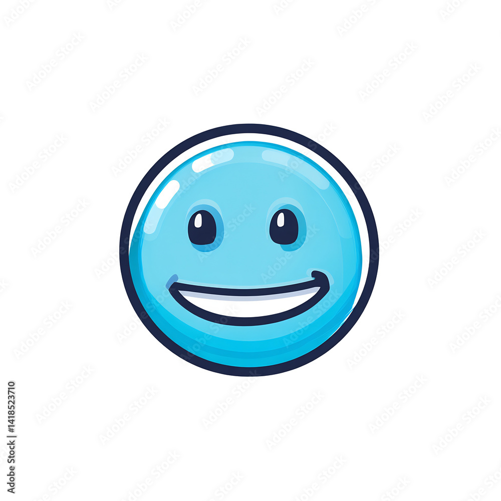 Obraz premium Blue hugging smiley face emoji