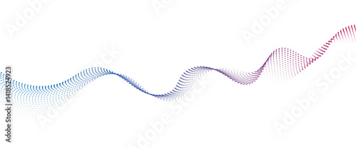 Obraz na płótnie Flowing Dot Wave halftone gradient pattern on transparent background w salonie
