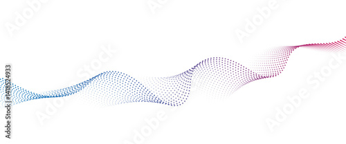 Obraz na płótnie Flowing Dot Wave halftone gradient pattern on transparent background w salonie