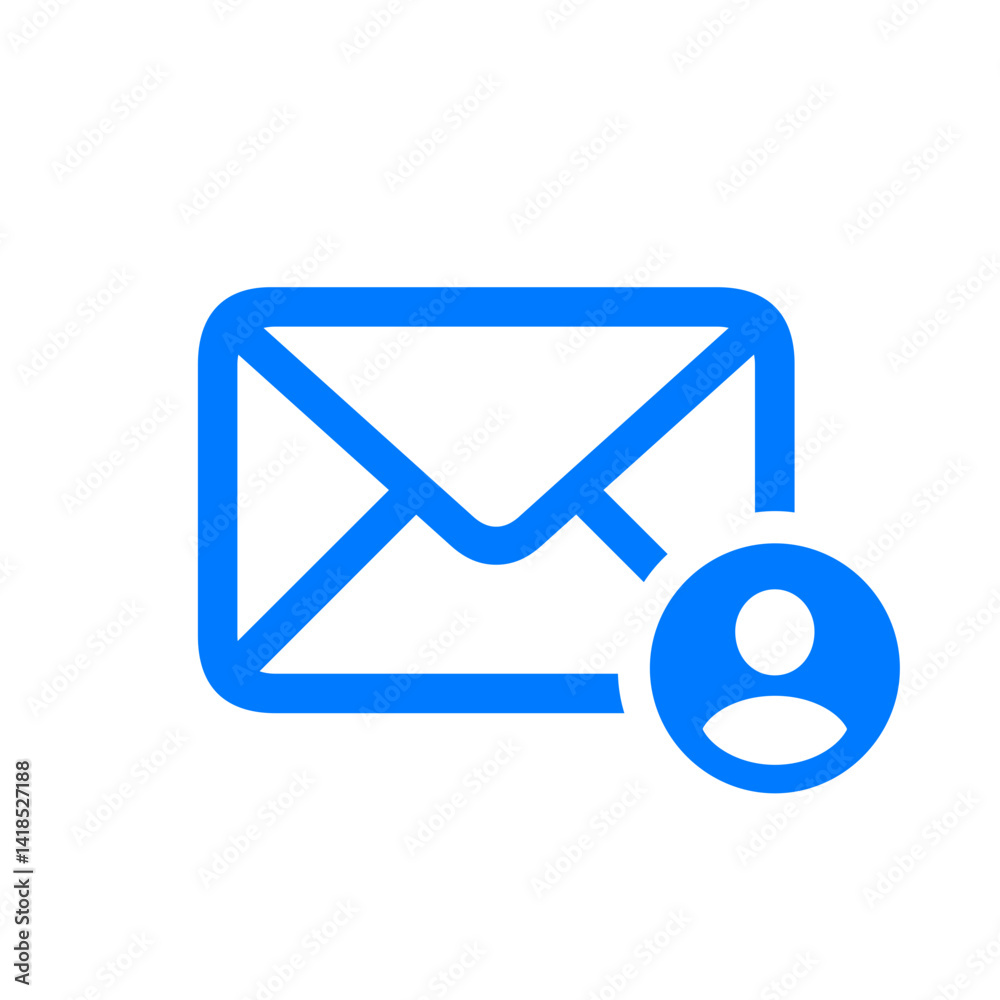 Outlined Envelope with Person Icon Outlined Envelope with Person Icon