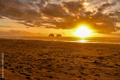 Twin Rocks at sunset, Rockaway Beach, Oregon