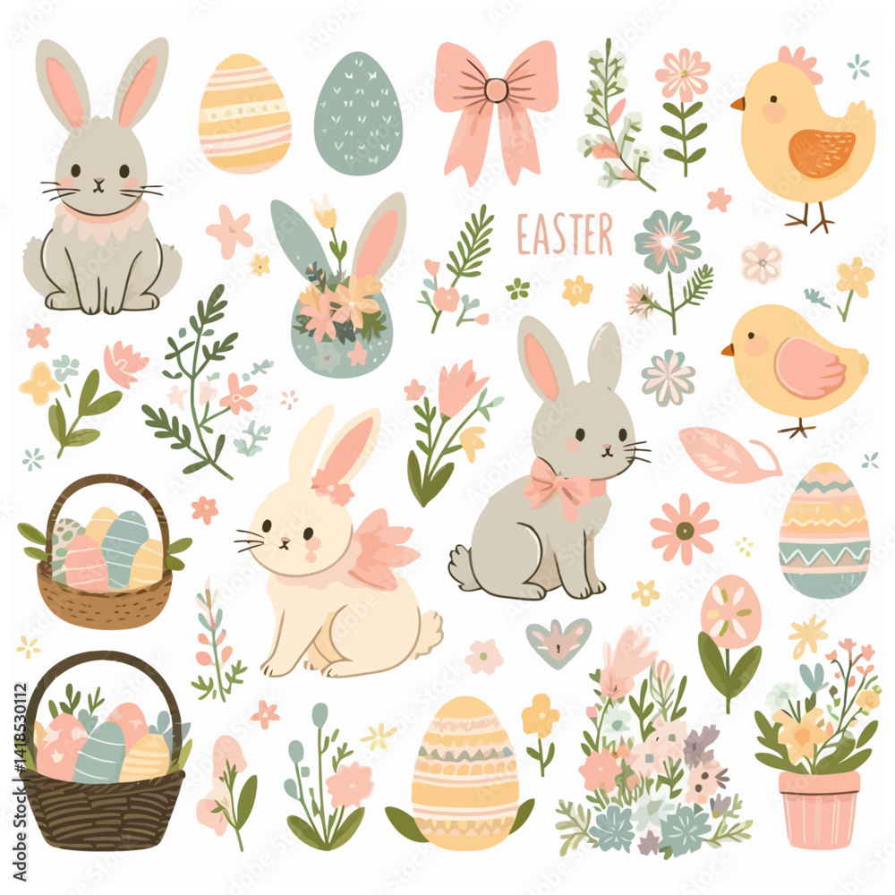 easter seamless pattern vector