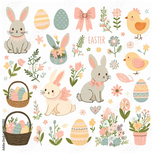 easter seamless pattern vector