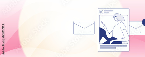 Virtual characters social communication concept business flat vector hand drawn illustration
