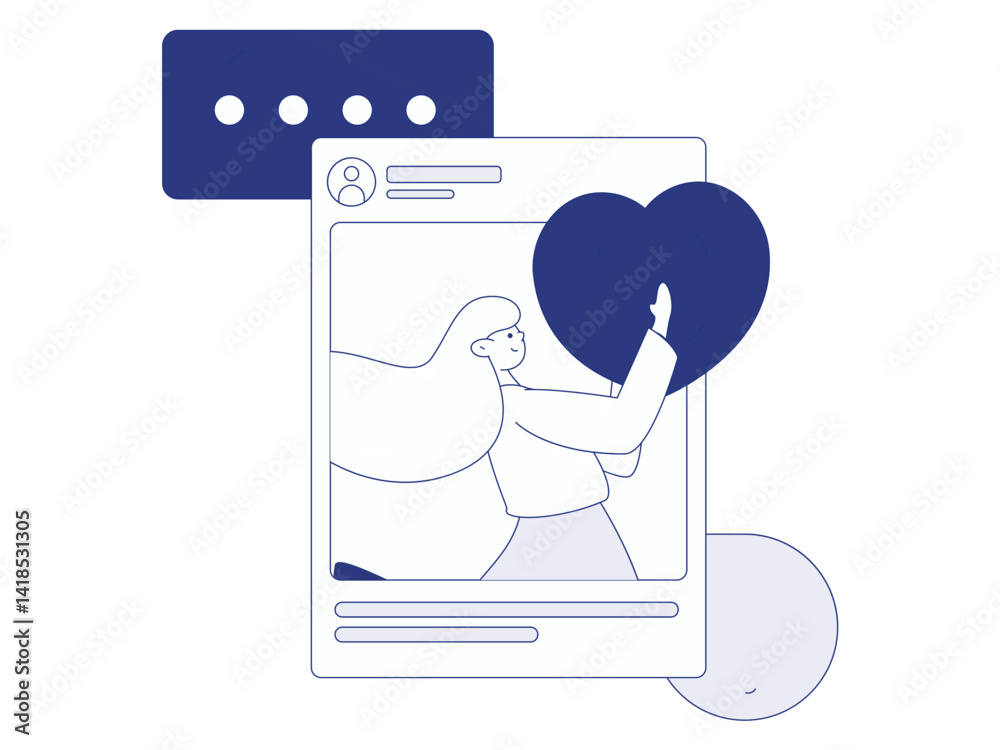 Virtual characters social communication concept business flat vector hand drawn illustration
Virtual characters social communication concept business flat vector hand drawn illustration