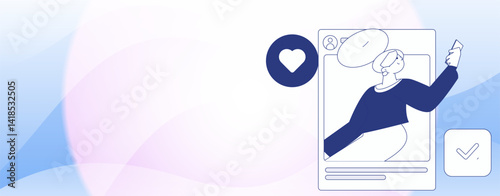 Virtual characters social communication concept business flat vector hand drawn illustration
