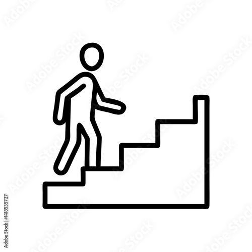Climbing Icon Representing Progress Urban Environment undefined Illustration Motivational Theme