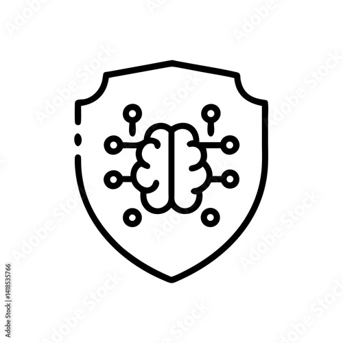 Artificial Intelligence Icon Securing Systems Digital Landscape Infographic Modern Perspective