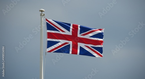 The Union Jack Waving Proudly Under a Clear Sky A Majestic Display of British Patriotism