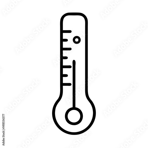 Graphic Design of Digital Weather Station Close-Up Temperature Icon Measurement Concept