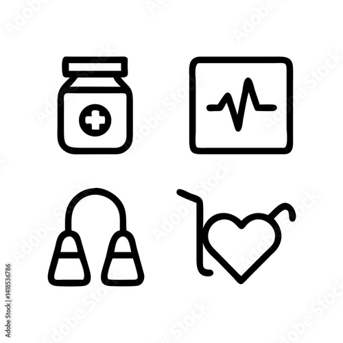 Digital Art of Wellness Contemporary Abstract Design Featuring Health Icons and Symbols