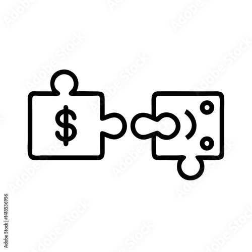 Connecting Financial Icons Puzzle Pieces of Wealth Business Strategy Insight Collaboration