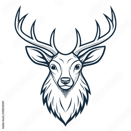 Line art deer head illustration