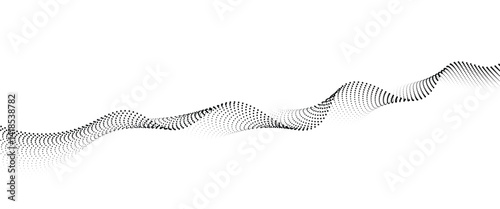 Obraz na płótnie Flowing Dot Wave halftone gradient pattern on transparent background
w salonie