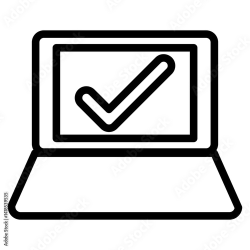 Laptop Task Approved Icon