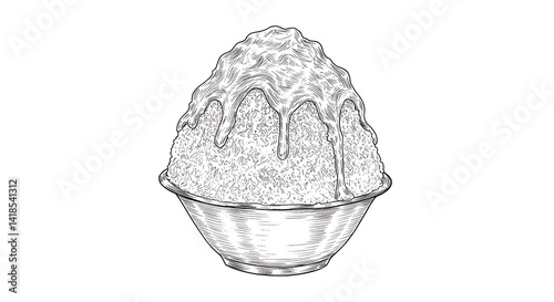 shaved ice pencil sketch