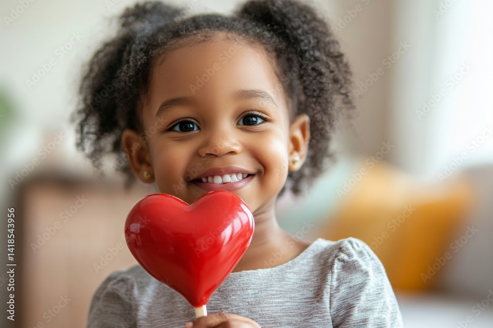 Valentine's day greeting and funny gift. Amused face cute black child girl with big lollipop heart in hands. Valentine's kid laughter. Baby’s love-filled portrait. Cute toddler on february 14. Valentine's day greeting and funny gift. Amused face cute black child girl with big lollipop heart in hands. Valentine's kid laughter. Baby’s love-filled portrait. Cute toddler on february 14.