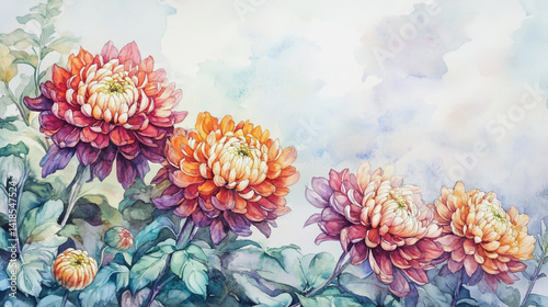 Wallpaper Mural Elegant wedding invitation card background . Minimal hand painted watercolor Gerbera flowers texture template background. Design for wedding, vip cover, poster, rsvp moderncard.Valentine's Day Torontodigital.ca