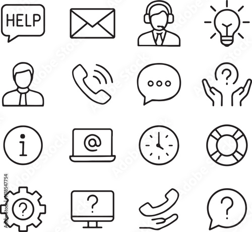 Set of contact for help icon