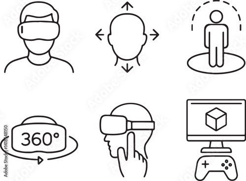 Set of virtual game icon