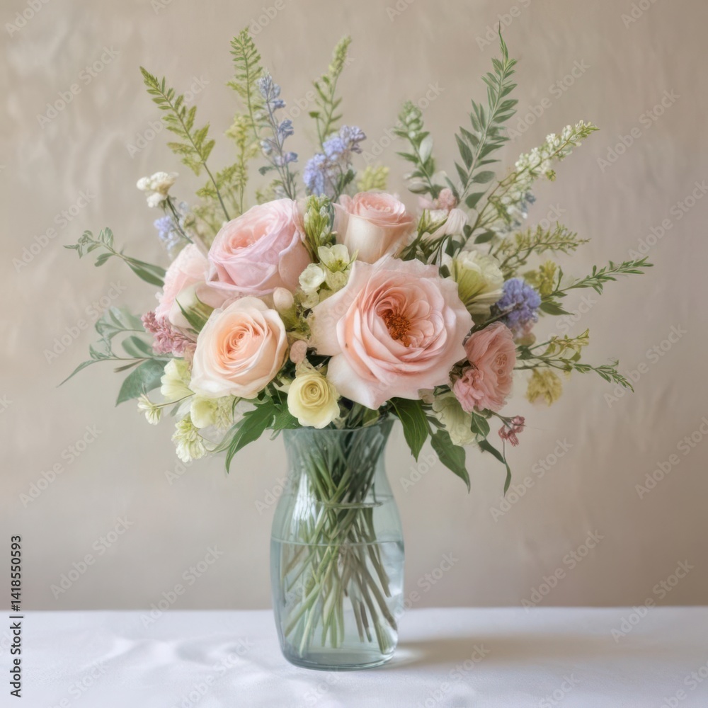 Obraz premium bouquet of roses, roses in vase, bouquet of roses in vase