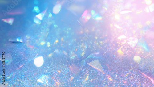 輝くプリズムの光　綺麗な青とピンクの背景テクスチャ	
