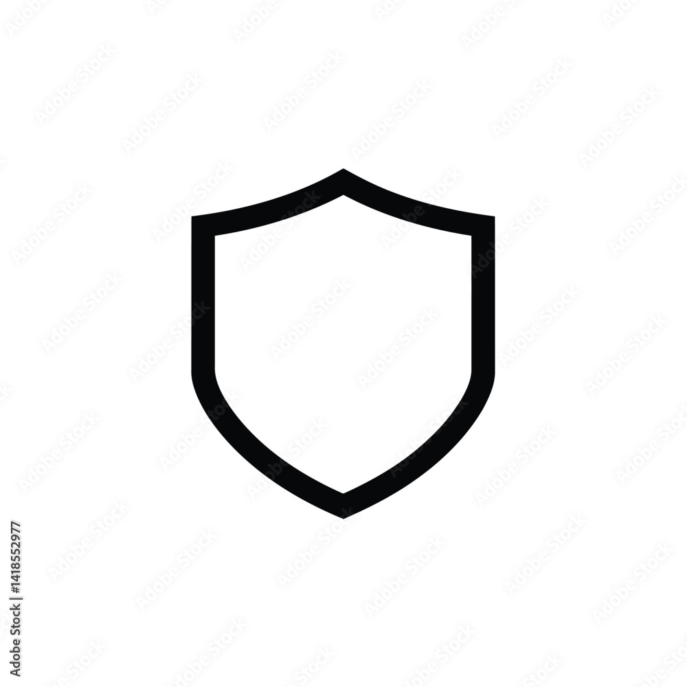 Black shield logo icon, vector style, isolated against white. Minimalist geometric design, clean lines, perfectly symmetrical, solid black, flat design Black shield logo icon, vector style, isolated against white. Minimalist geometric design, clean lines, perfectly symmetrical, solid black, flat design