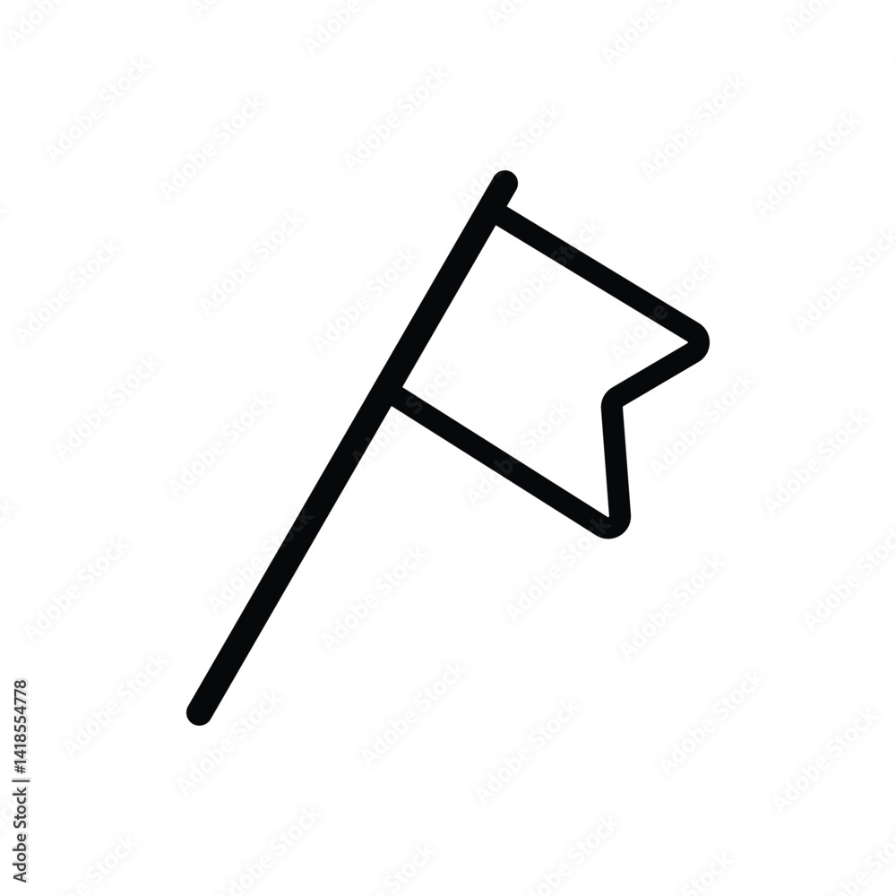 Simple Black Line Art Flag Icon Location Marker, Navigation, Destination Symbol Simple Black Line Art Flag Icon Location Marker, Navigation, Destination Symbol