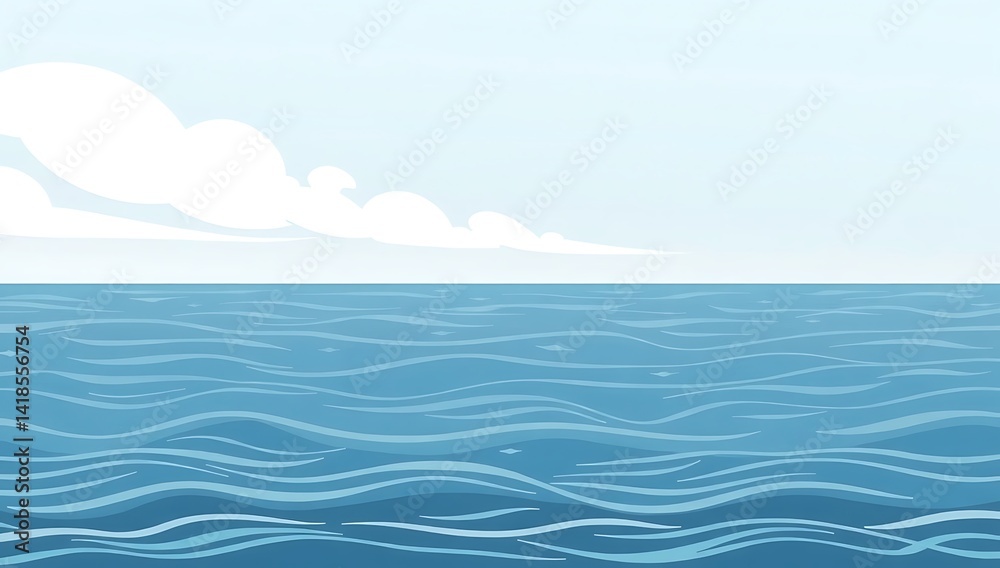 Obraz premium Peaceful Ocean Gradient with Abstract Border