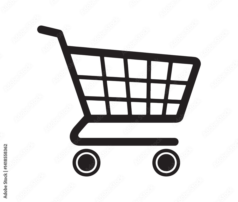 custom made wallpaper toronto digitalShopping cart isolated on white background. Minimal Shopping cart icon for e-commerce site.