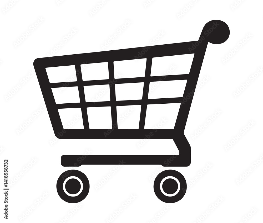 custom made wallpaper toronto digitalShopping cart isolated on white background. Minimal Shopping cart icon for e-commerce site.
