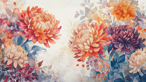 Wallpaper Mural Elegant wedding invitation card background . Minimal hand painted watercolor Gerbera flowers texture template background. Design for wedding, vip cover, poster, rsvp moderncard.Valentine's Day Torontodigital.ca