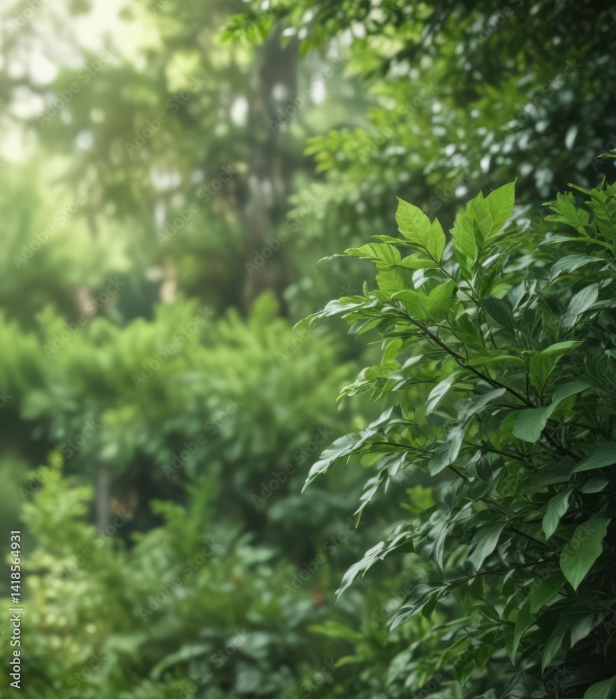 Abstract green foliage, blurred, out-of-focus, soft texture, summer, ethereal Abstract green foliage, blurred, out-of-focus, soft texture, summer, ethereal