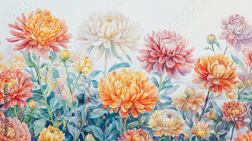 Wallpaper Mural Elegant wedding invitation card background . Minimal hand painted watercolor Gerbera flowers texture template background. Design for wedding, vip cover, poster, rsvp moderncard.Valentine's Day Torontodigital.ca