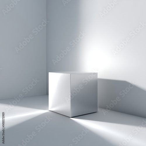 Wallpaper Mural Minimalist Cube in White Corner Torontodigital.ca