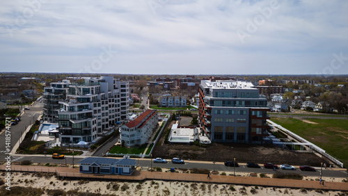 Aerial Drone of Long Branch New Jersey Shore 