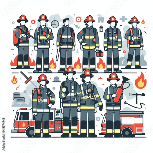 cool firefighter image vector
